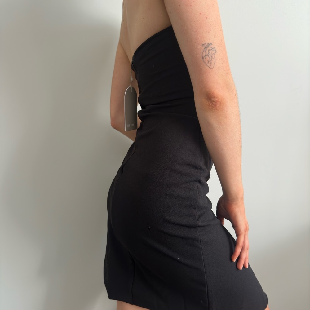 Meshki Black Strapless Dress with Slit - Picture 4 of 4